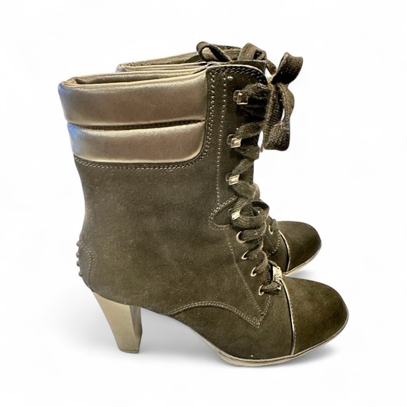 TOD'S women shoes boots heel Europe 38.5 Black Suede. Made in Italy S9210 - Picture 12 of 12